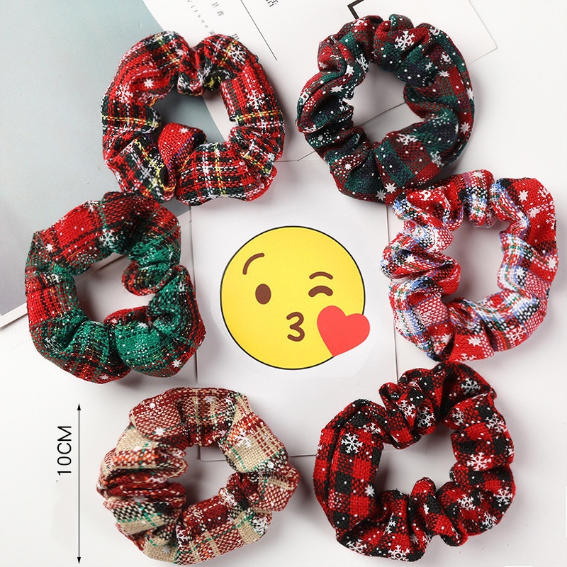 Women's Daily Cloth Hair Tie Scrunchie Retro Geometric Plaid