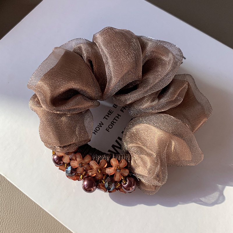 Women's Daily Handmade Organza Hair Tie Scrunchie Shiny Flower