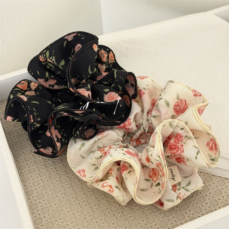 Women's Spring Rose Flower Four-Layer Overlock Fabric Hairband