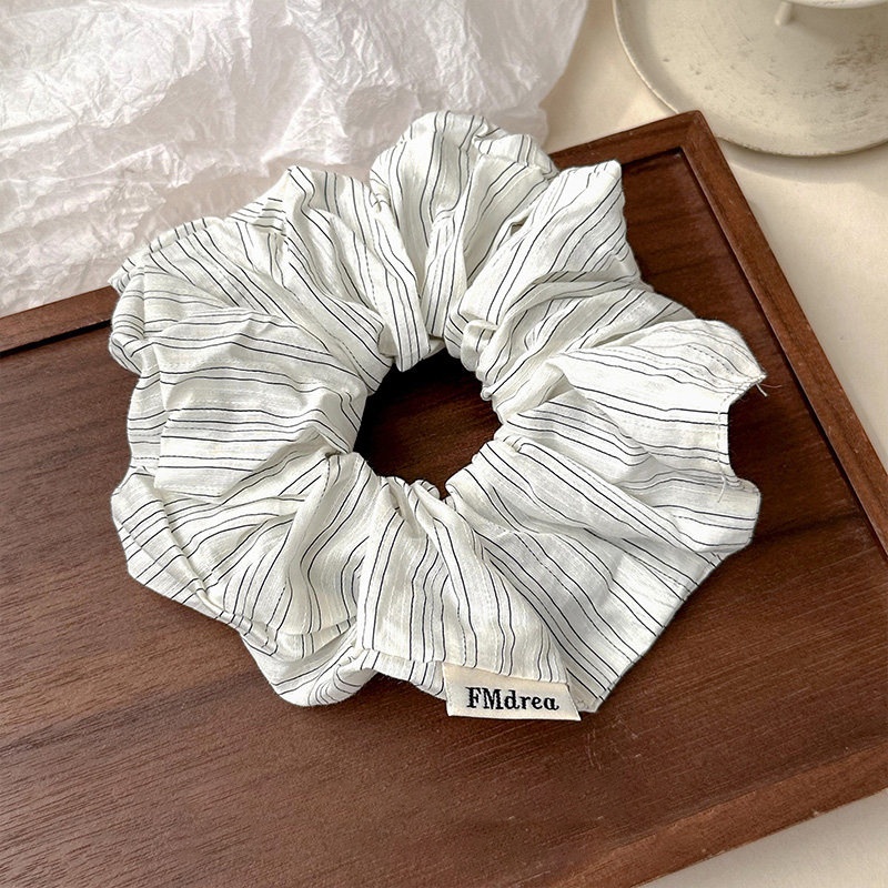 Women's All-Season Cloth Hair Tie For Everyday Wear Blue Striped