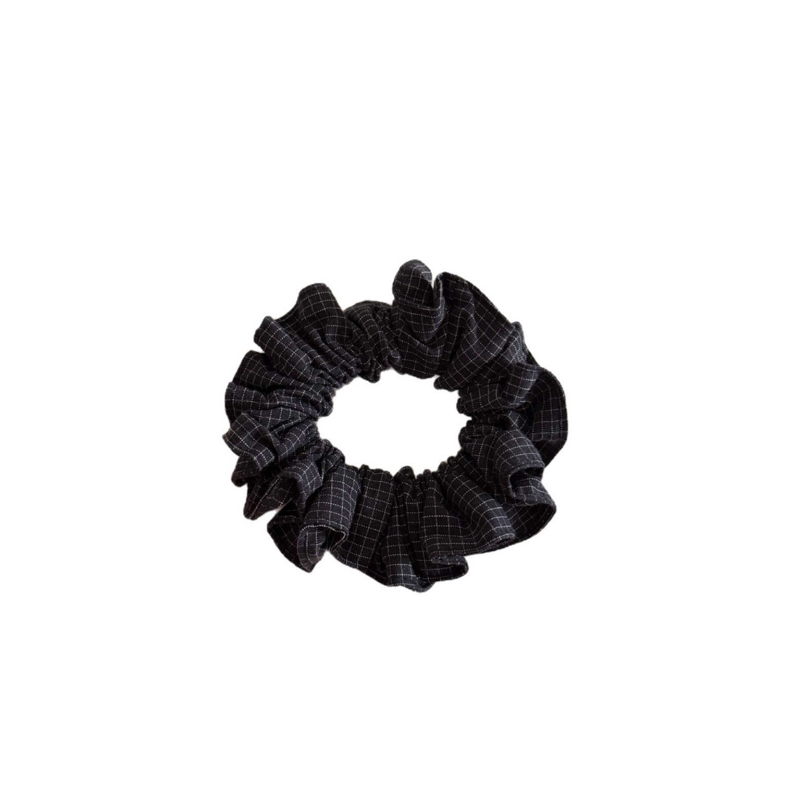 Women's Simple Spring Cloth Hair Tie Everyday Accessory Black Plaid