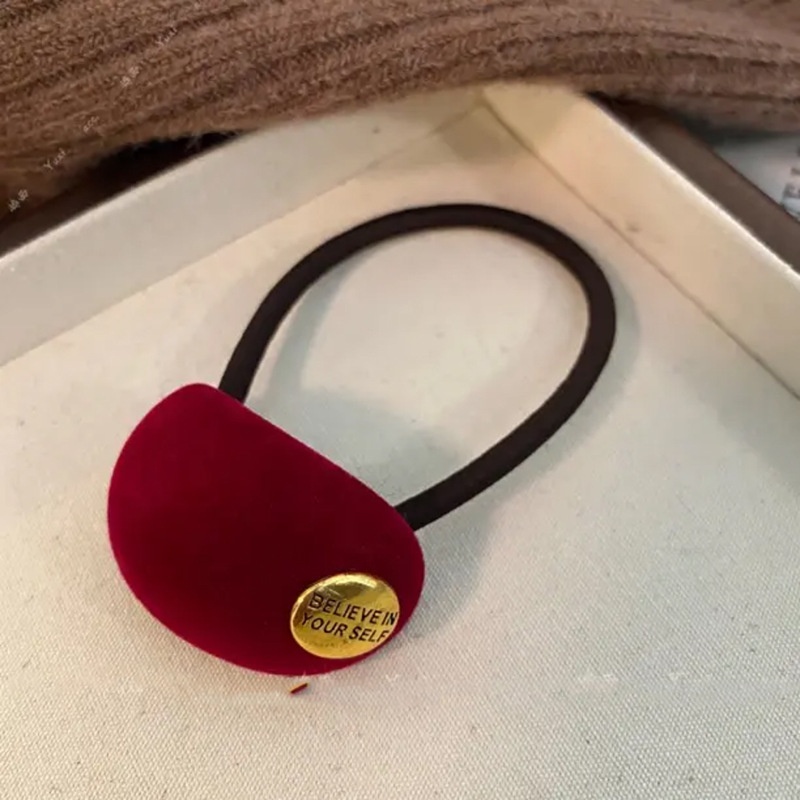 Women's Velvet Round Arc Bun Hair Tie Elastic Ponytail Holder Solid Color