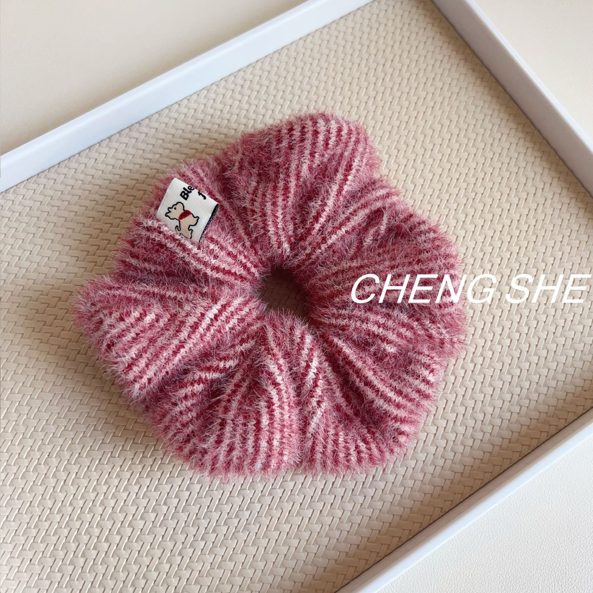 Women's Soft Knitted Yarn Hair Ties Cozy Winter Gentle Big Bow Hair Bands