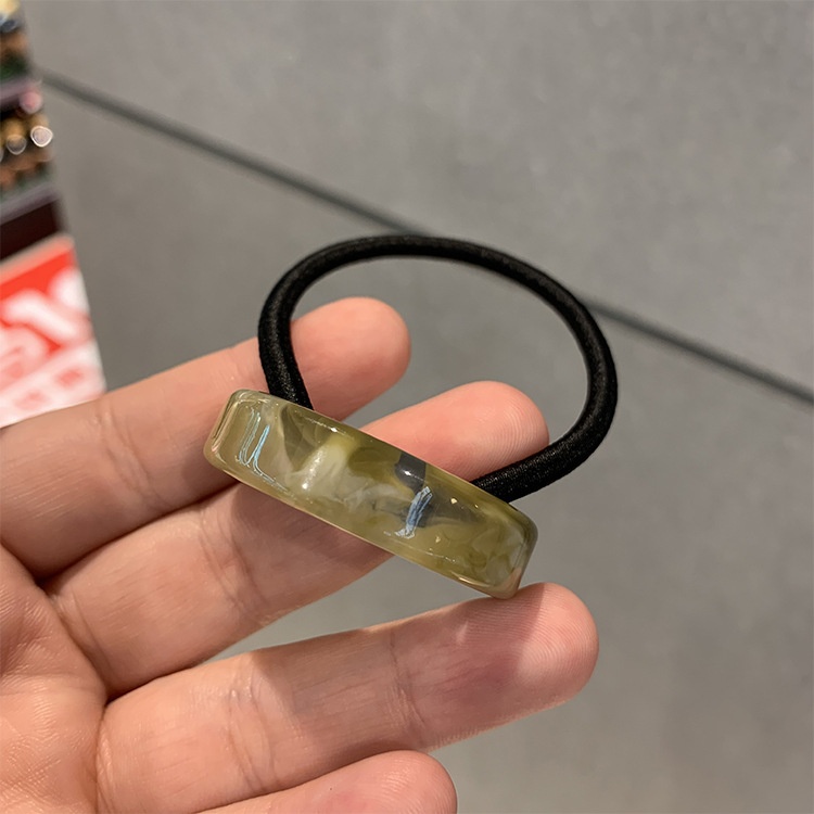 Women's Chic Resin Everyday Ponytail Holder Hair Tie Green Semicircle