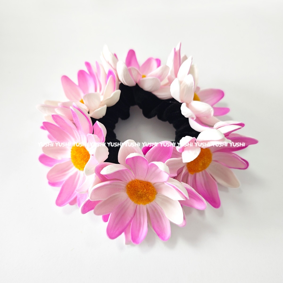 Women's Bohemian Sunflower Daisy Spiral Hair Ties Pastoral Style Floral Bands