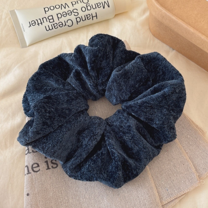 Women's Retro Flannel Hair Tie For Autumn & Winter Solid Black