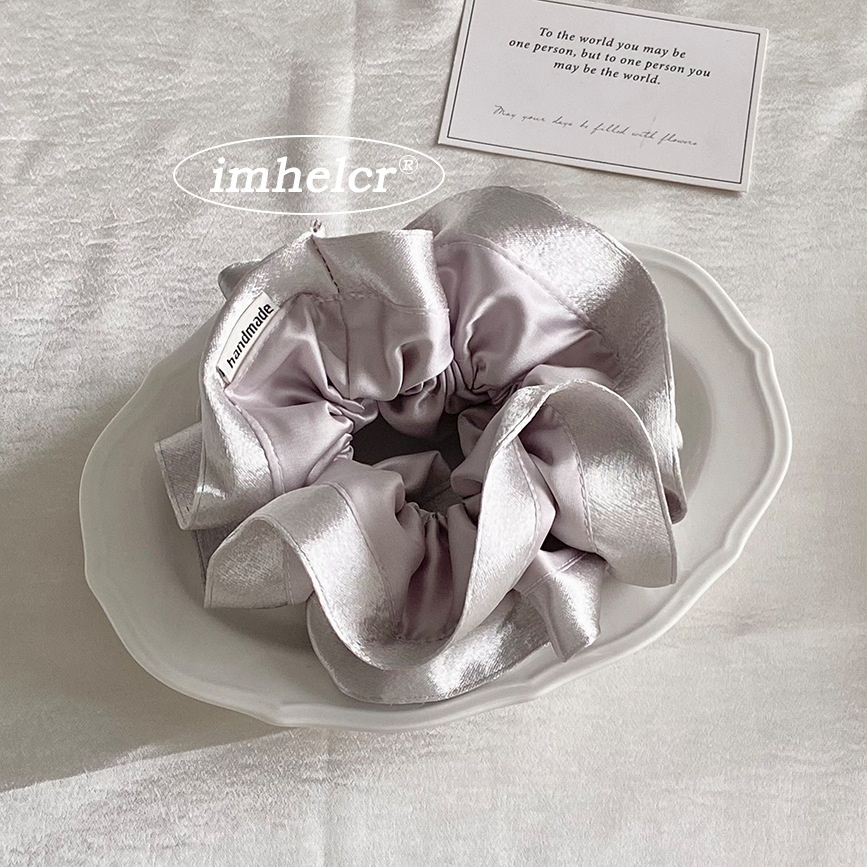 Women's French Style Spring Satin Hair Tie Scrunchie Solid Color