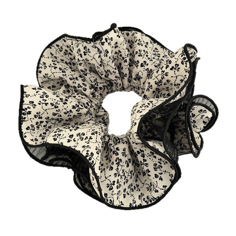 Women's New Style Ditsy Floral Cloth Hair Tie in Elegant Beige