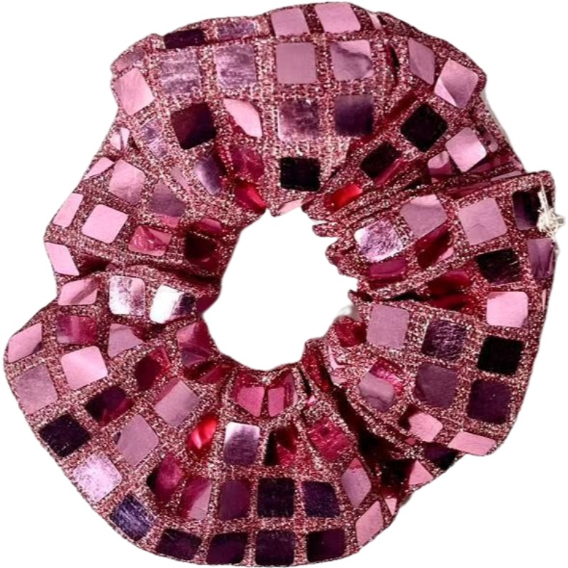 Women's High Elastic Square Sequin Hair Ties Trendy Cloth Ponytail Bands