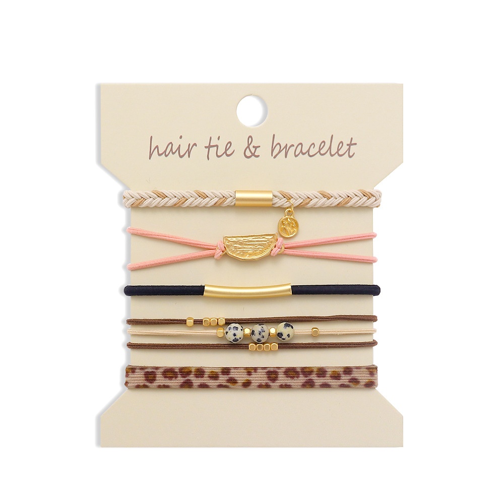 Women Elastic Hair Band Bracelet Metallic Boho Handmade Bowknot