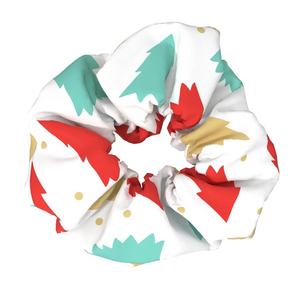 Women's Large Bow Hair Ties Festive Christmas Tree Pattern Cloth Headwear