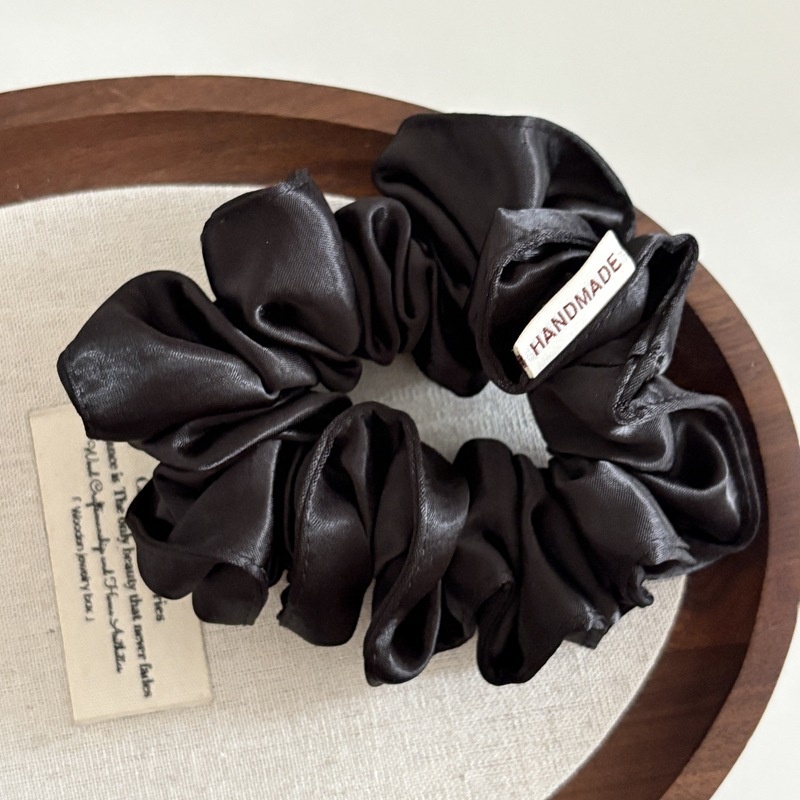 Women's Daily Shiny Satin Pleated Scrunchies Hair Ties Solid Color
