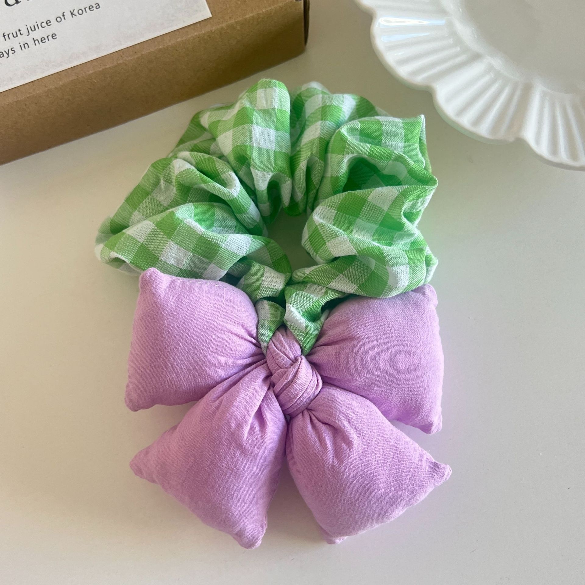 Women's Summer Cute Butterfly Bowknot Fabric Scrunchie Elastic Hair Ties