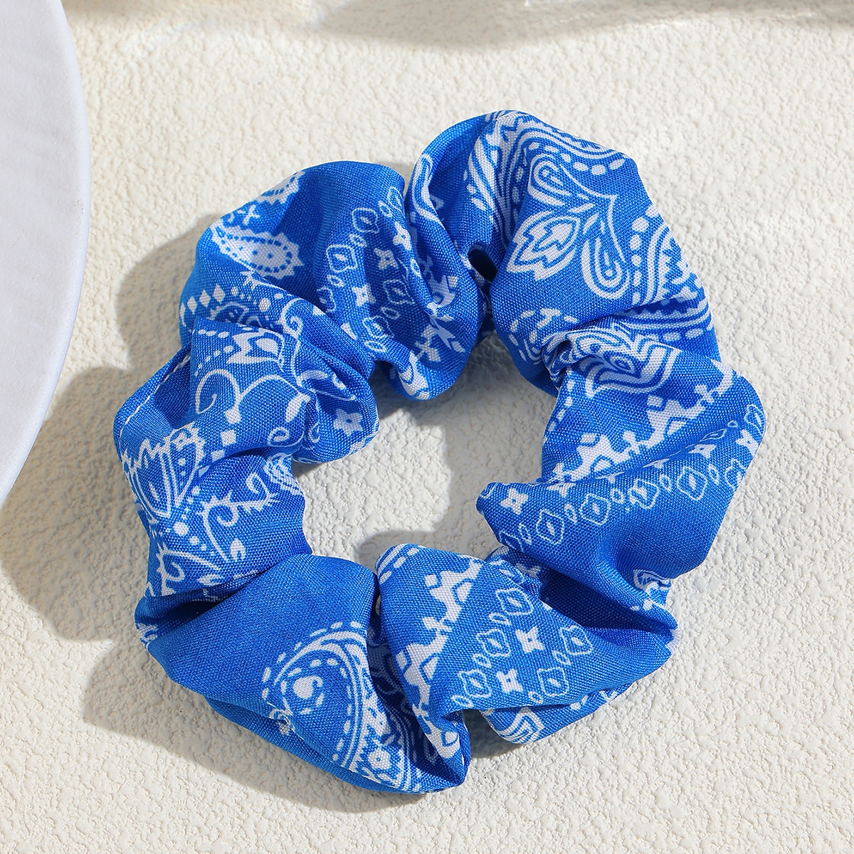Women's Elegant French Fabric Scrunchie Retro Cashew Flower Paisley