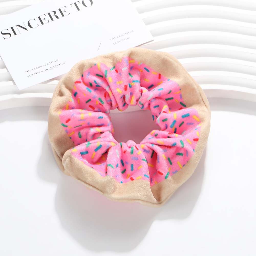 Women's Daily Cloth Hair Scrunchie Cute Donut Pattern