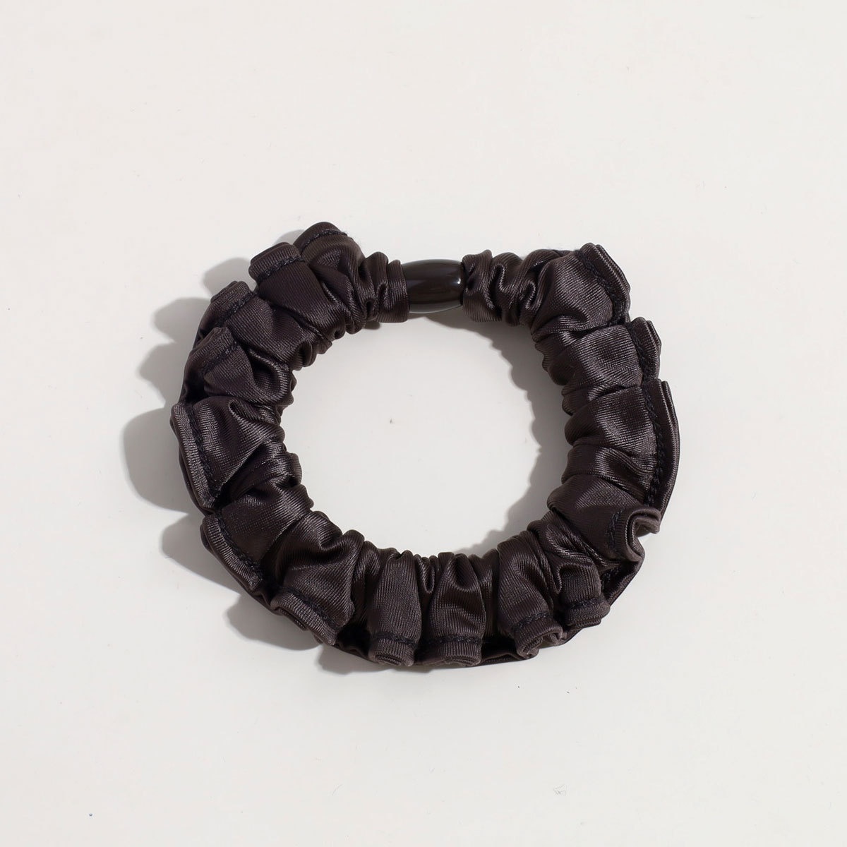 Women's Simple Brown Satin Hair Tie, Durable Solid Color Hair Accessory