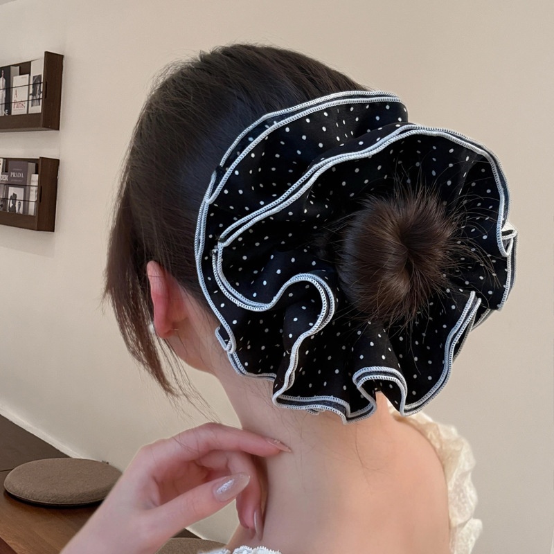 Women's Elegant Large Cloth Scrunchie Banquet Hair Tie Ditsy Floral