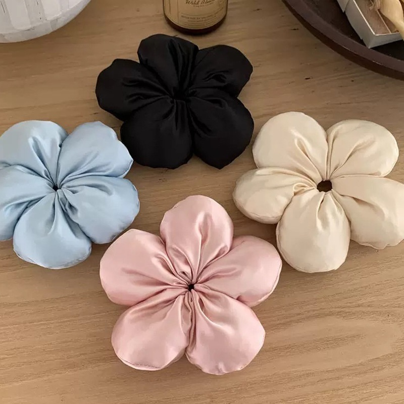 Women's Holiday Cloth Hair Tie Elegant 3D Bread Sponge Flower
