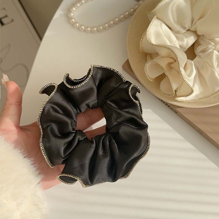 Women's Elegant Pleated Cloth Hair Tie Solid Color Minimalist Daily Scrunchie