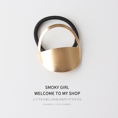 Women's Minimalist Metal Hair Ties Geometric Hollow Alloy Ponytail Holder