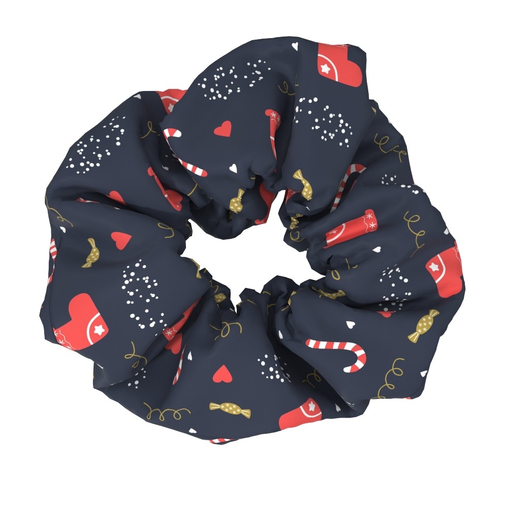 Women's Large Bow Hair Ties Festive Christmas Tree Pattern Cloth Headwear