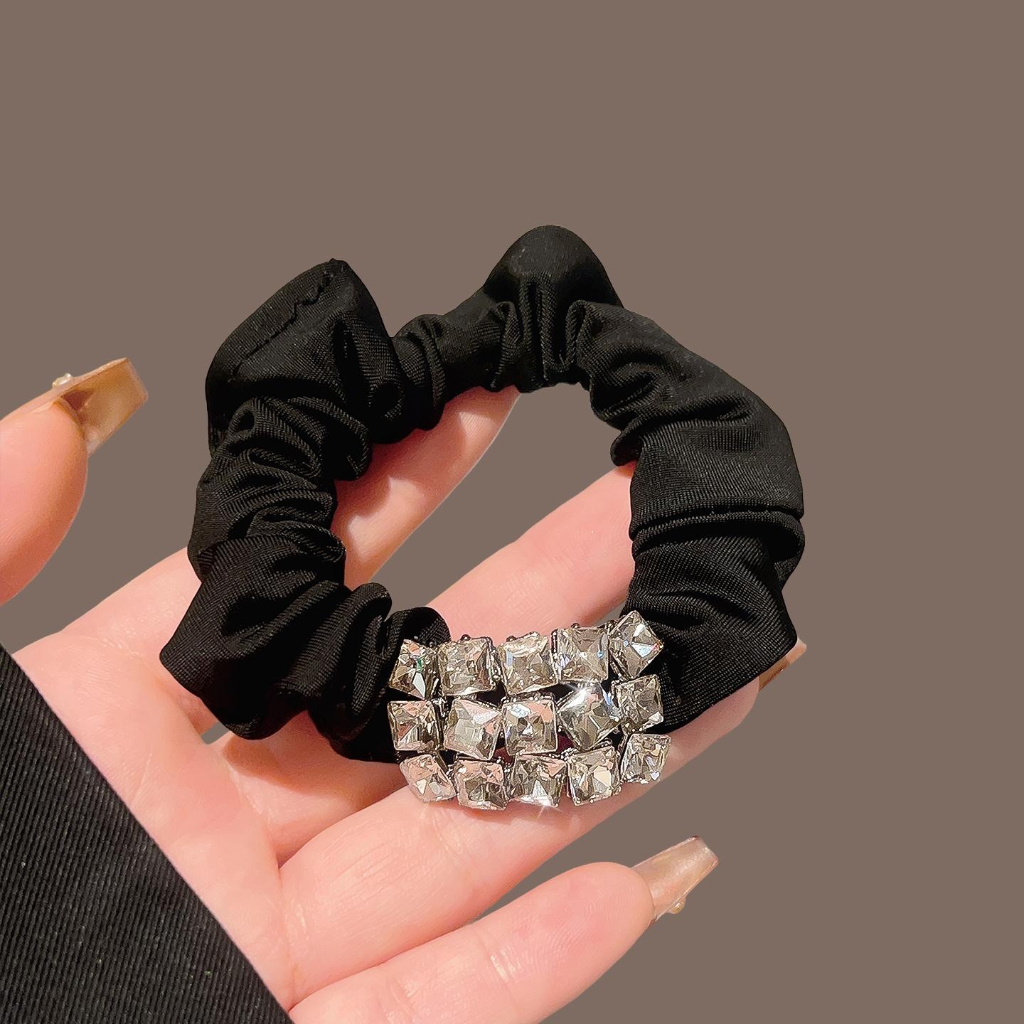 Women's Elastic Hair Band High Elasticity Durable No Damage Shiny Diamond Cloth