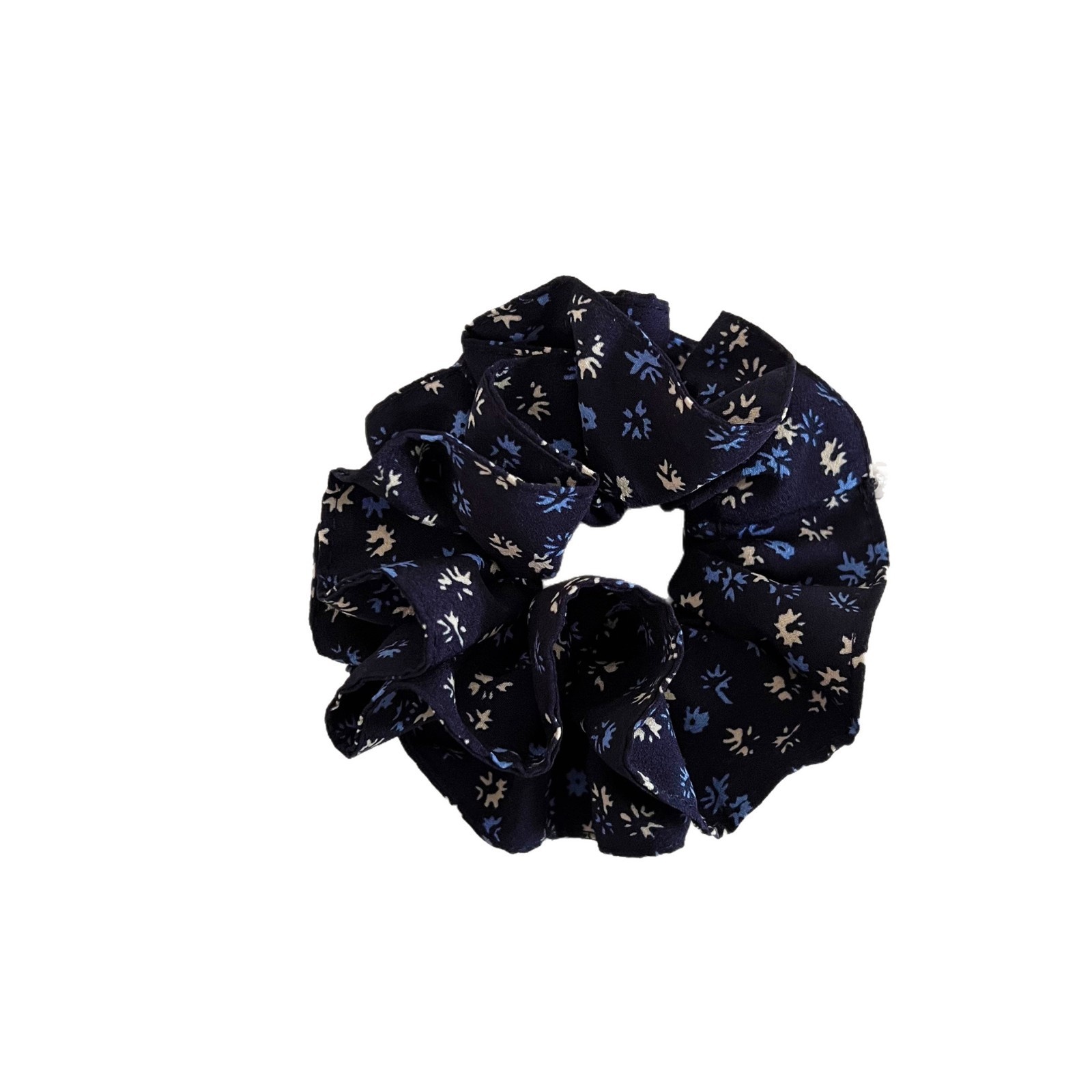 Women's Navy Ditsy Floral Cloth Hairband for Easy Bun & Ponytail Styling