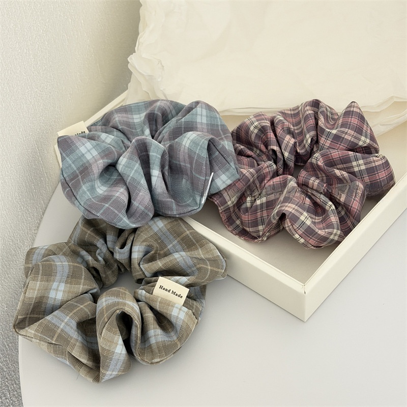Women's Preppy Cloth Hairband All-Season Retro Hair Tie Plaid