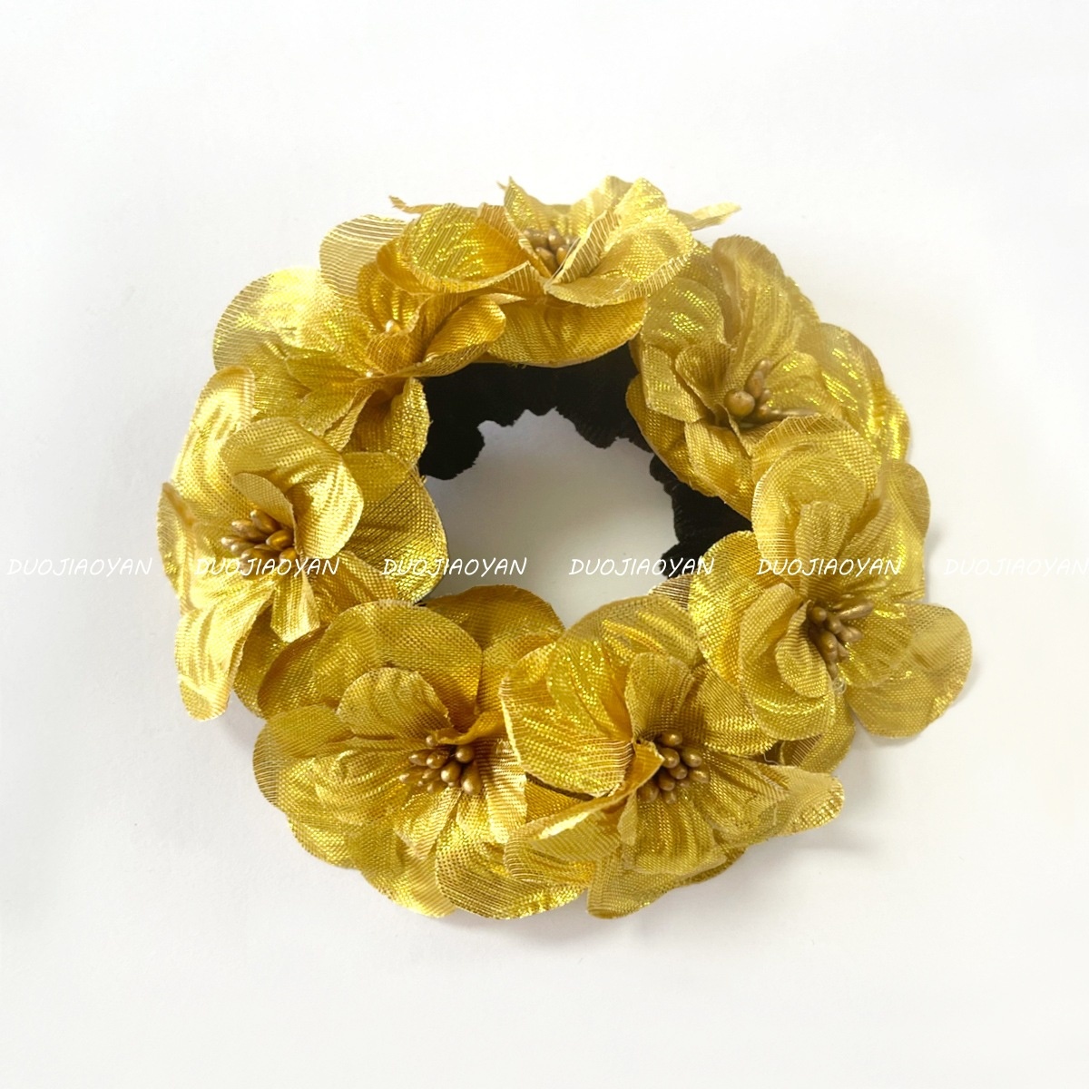 Women's Christmas Bridal Fabric Hairband Red Magnolia Flower