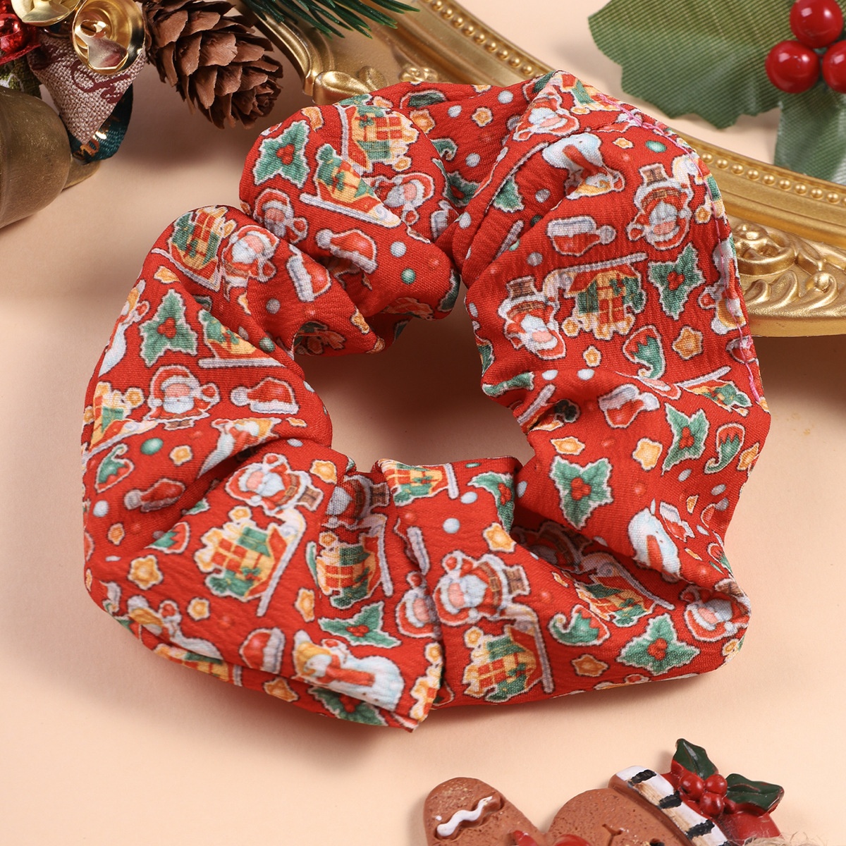 Women's Simple Halloween & Christmas Tree Pattern Festive Hair Tie