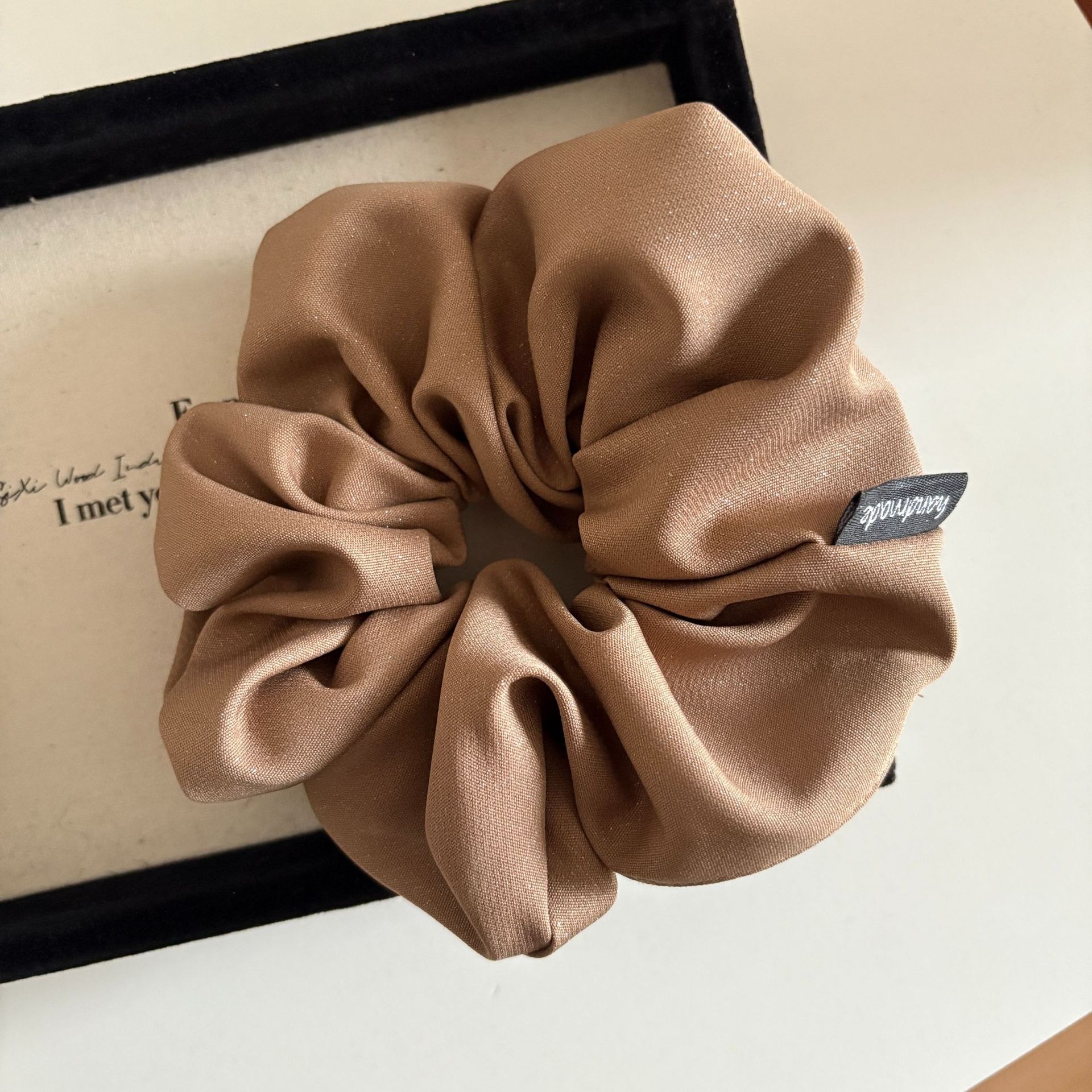 Women's Solid Color Cloth Hair Tie - Elegant Spring Accessory in Black & Red