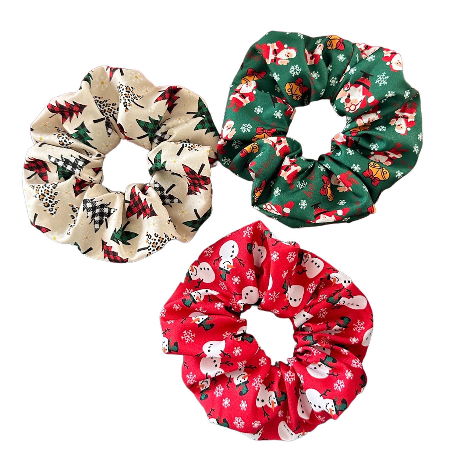 Women's Holiday Elastic Fabric Hair Bands Christmas Tree Snowman