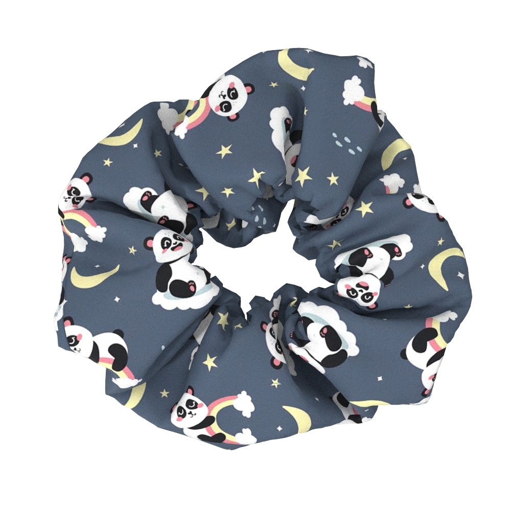 Women's Simple Cloth Hair Ties For Styling Panda Bear Round Dots