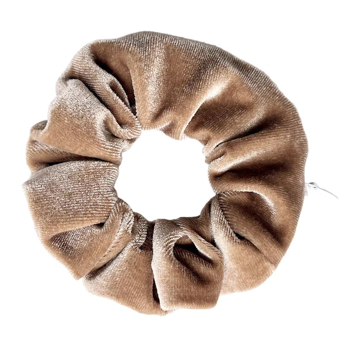 Women's Velvet Zipper Pocket Hair Scrunchies Retro Leopard Multi-Color