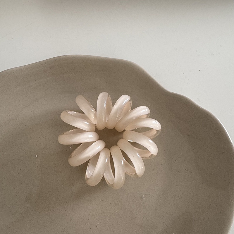 Women's Handmade Spiral Phone Line Hair Tie Colorful Fresh Soda