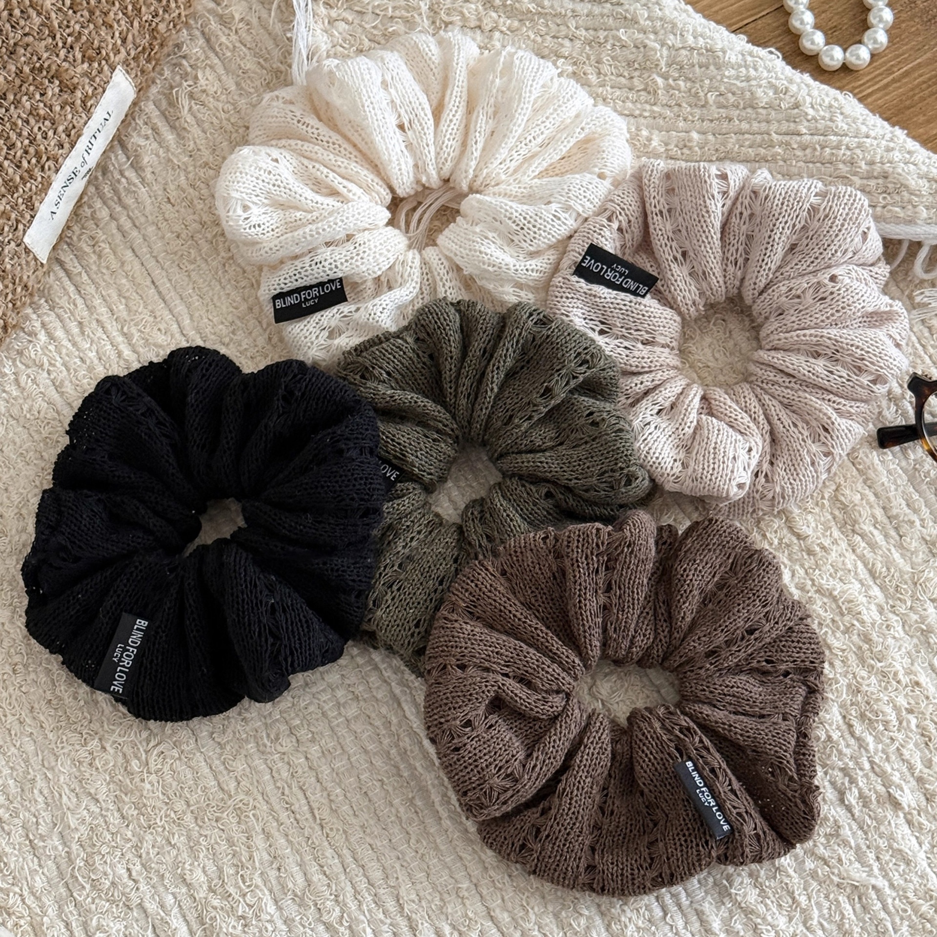 Women's Autumn Winter Knitted Wool Hair Ties No Damage Elegant Hair Bands