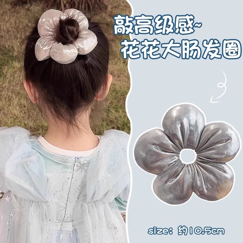 Girls' Cloth Scrunchie Ponytail Hair Accessories Cute Floral Print