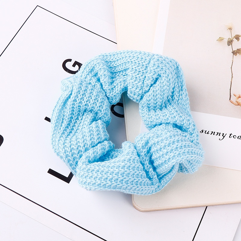 Women's Winter Thick Knitted Braided Hair Scrunchies Solid Color