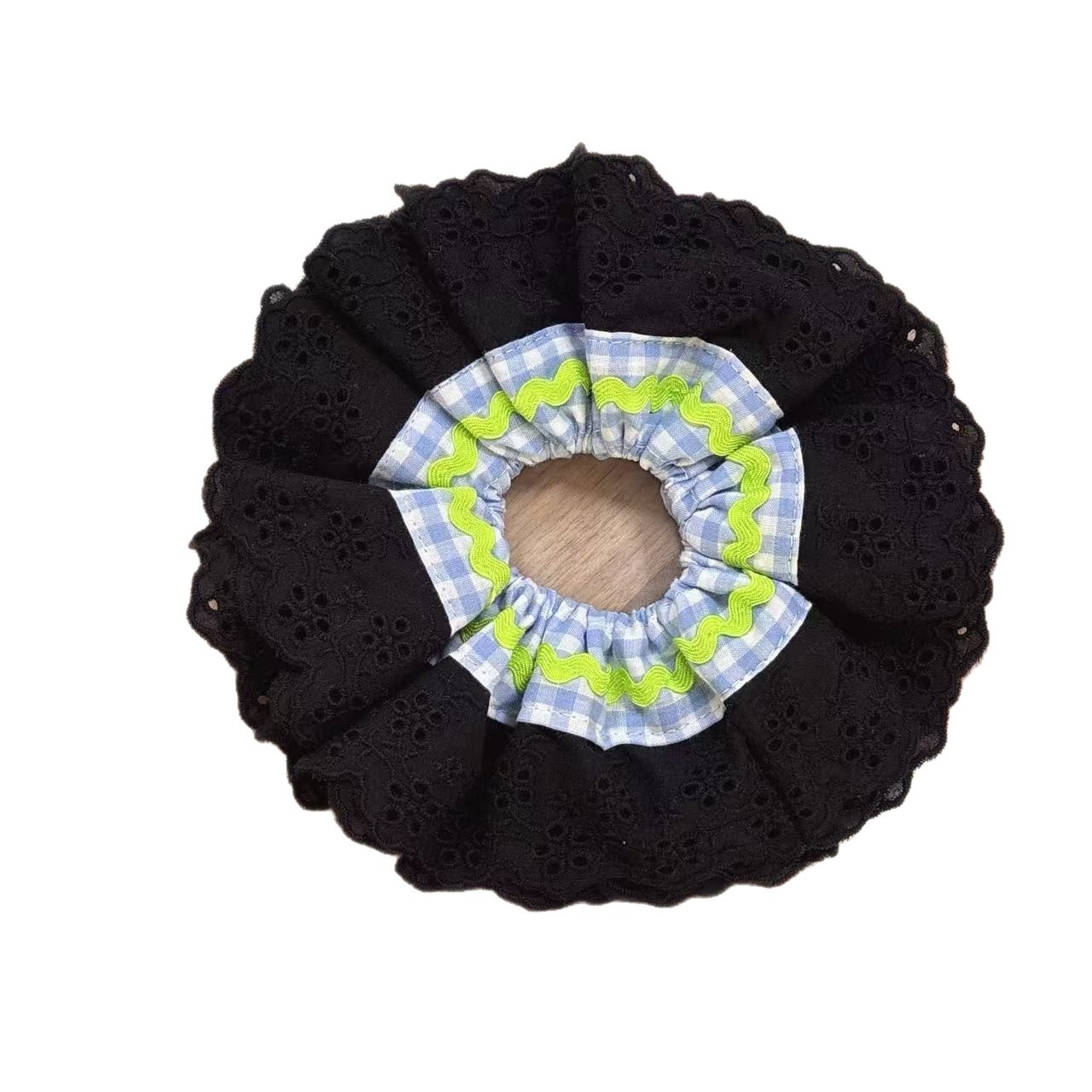 Women's French Romantic Cloth Hair Tie Four Layer Hollow Out Lace