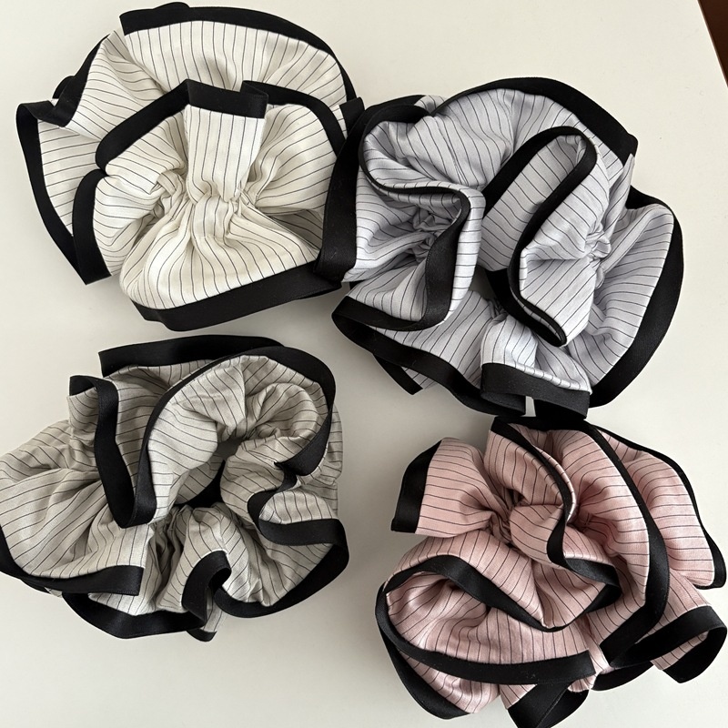 Women's Everyday Casual Cloth Scrunchie Hair Tie Purple Striped