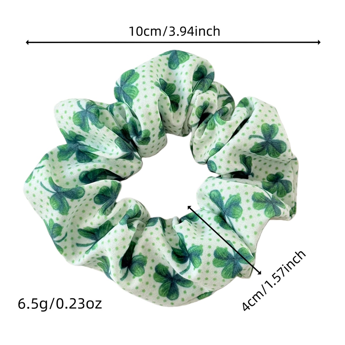 Women's Festival Party Cloth Elastic Hair Tie Green Four Leaf Clover