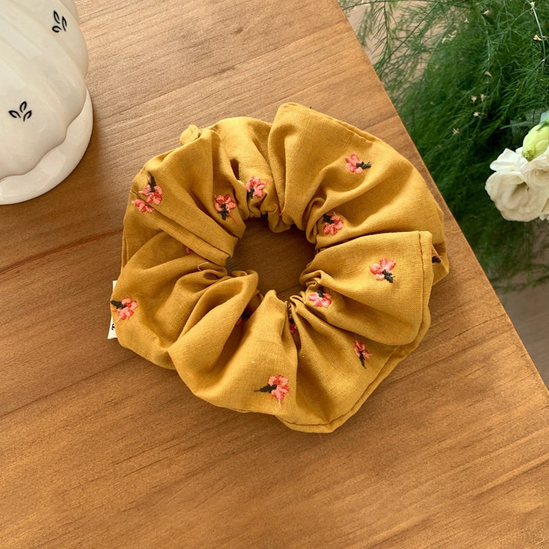 Women's Retro Cloth Bubble Braid Hair Rope Spring Summer Pink Floral