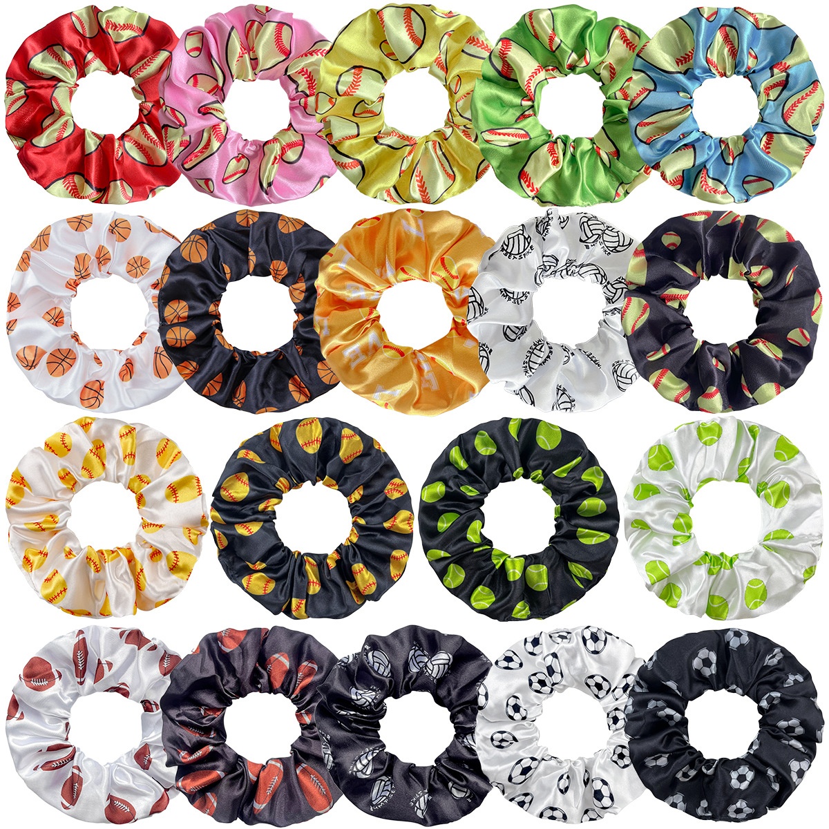 Women's Daily Polyester Hair Scrunchies Basketball Football Pattern