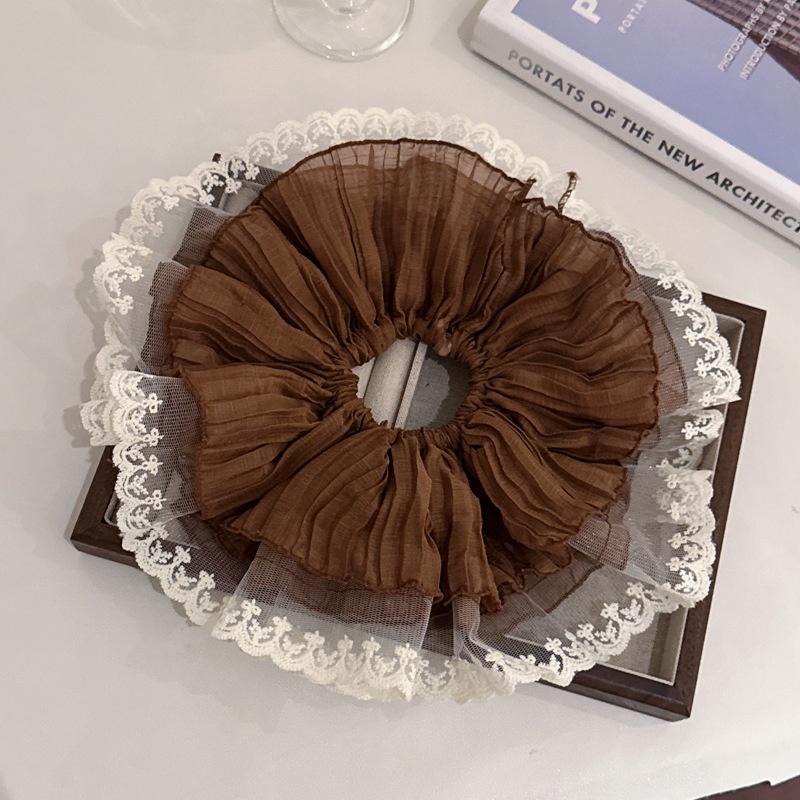 Women's Elegant Large Cloth Scrunchie Banquet Hair Tie Ditsy Floral