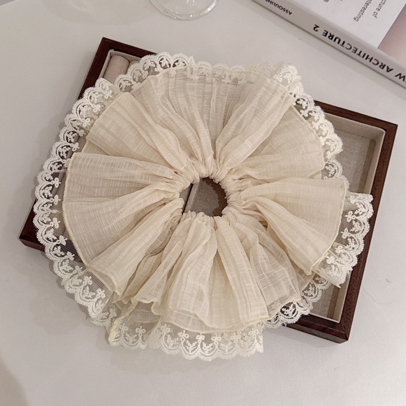 Women's Elegant Large Cloth Scrunchie Banquet Hair Tie Ditsy Floral