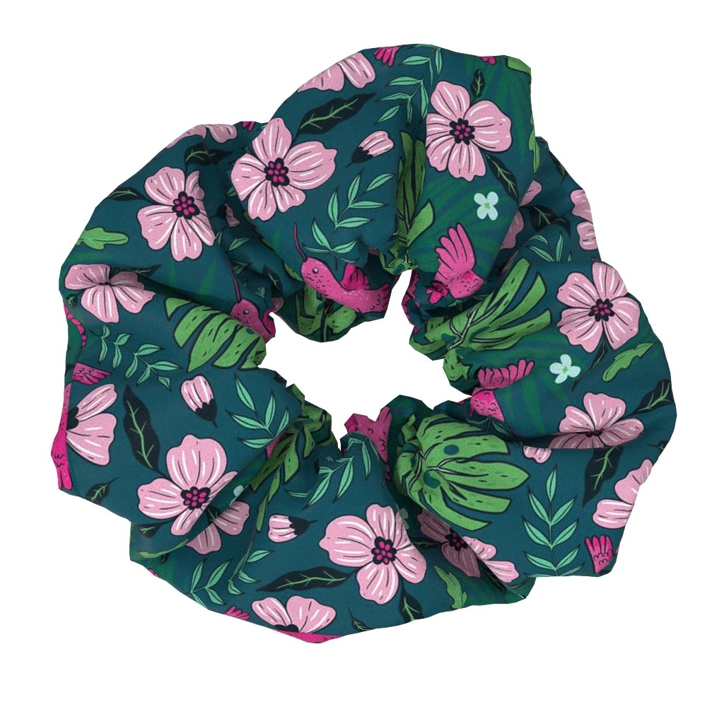 Women's Summer Fabric Big Bow Hairband Tropical Rainforest Floral