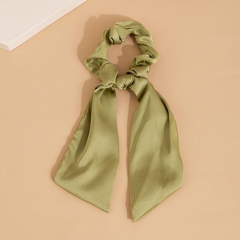 Women's Satin Bow Scrunchie Ribbon Daily Ponytail Holder Multicolor