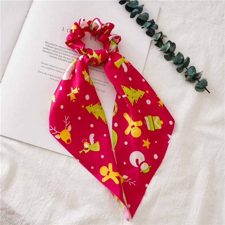 Women's Christmas Hair Tie Festive Snowman Print Cloth Scrunchie