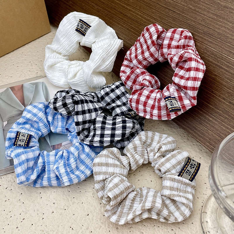 Women Versatile Sweet Fabric Scrunchie Hair Tie Ditsy Floral Plaid