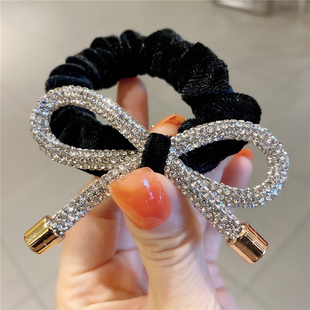 Women's Elegant Cloth Hair Tie for Holiday Dates Retro Bow Knot